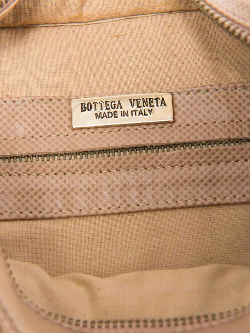 Bottega Veneta Vintage Woven Raffia Large Clutch Beige-designer resale
