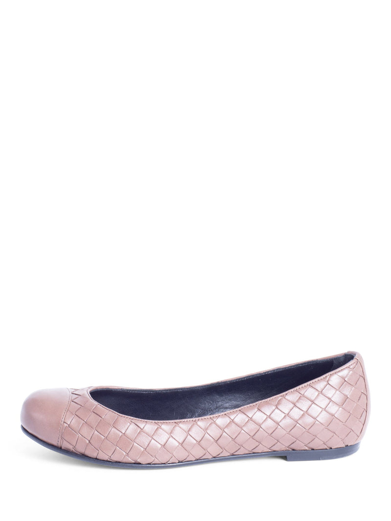 Bottega Venetta Intrecciato Weave Leather Cap Toe Ballet