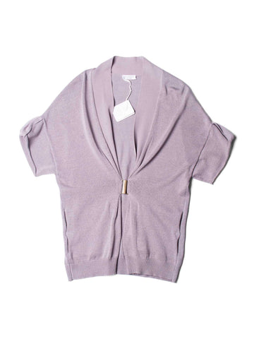 Brunello Cucinelli Buckled Cardigan with Epaulettes Taupe-designer resale