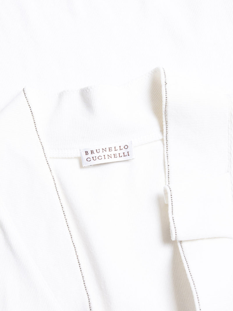 Brunello Cucinelli Cotton Manili Ruffle Sleeveless Top White-designer resale