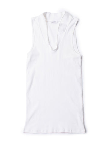 Brunello Cucinelli Cotton Manili Ruffle Sleeveless Top White-designer resale