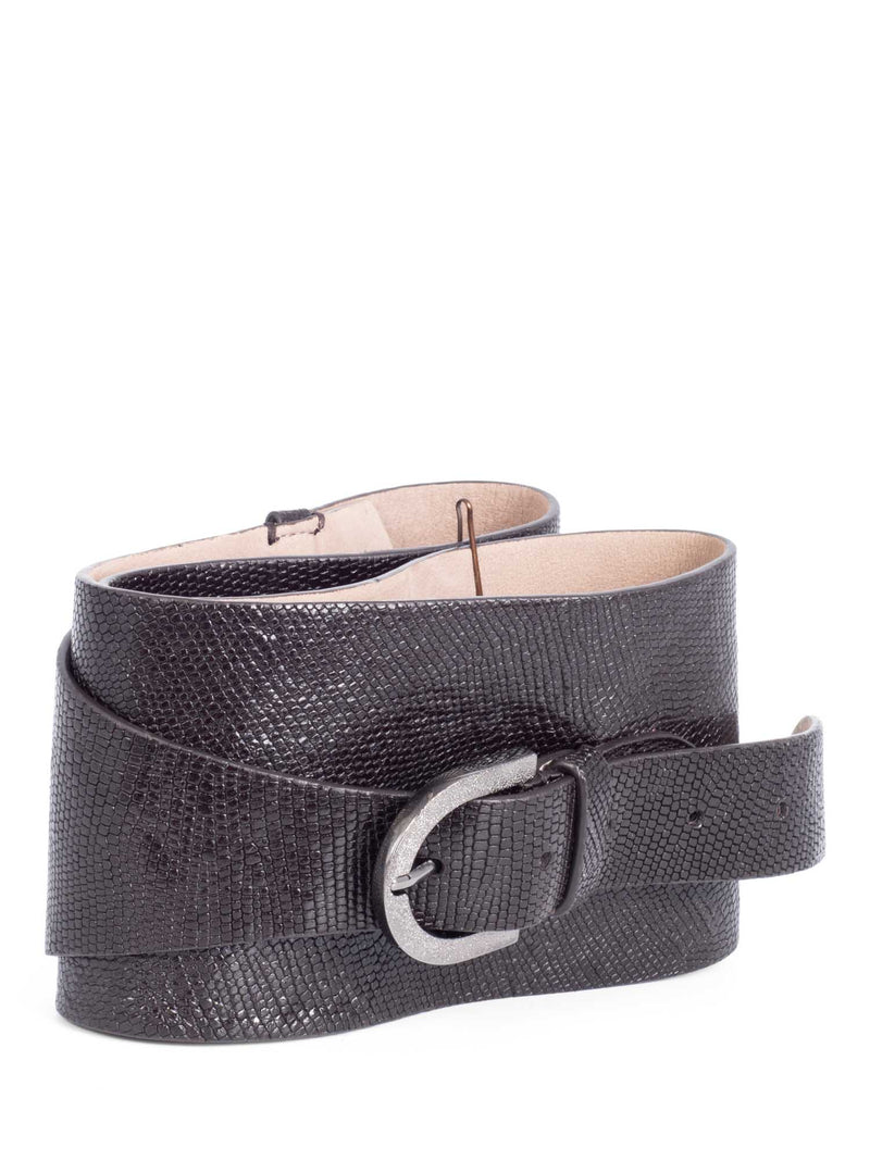 Brunello Cucinelli Leather Monili Buckle Wide Corset Belt Brown-designer resale