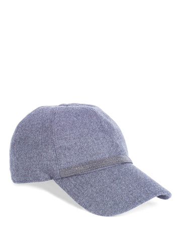 Brunello Cucinelli Monili Hat Heather Gray-designer resale