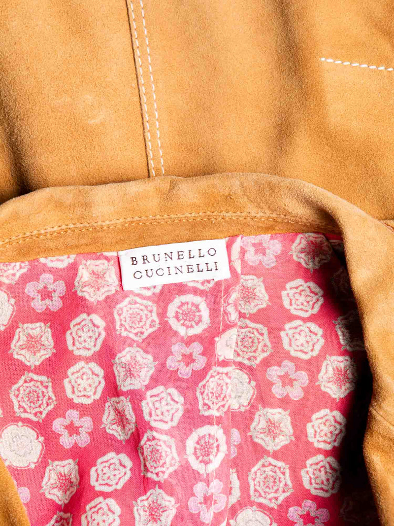 Brunello Cucinelli Suede Jacket Honey Brown-designer resale