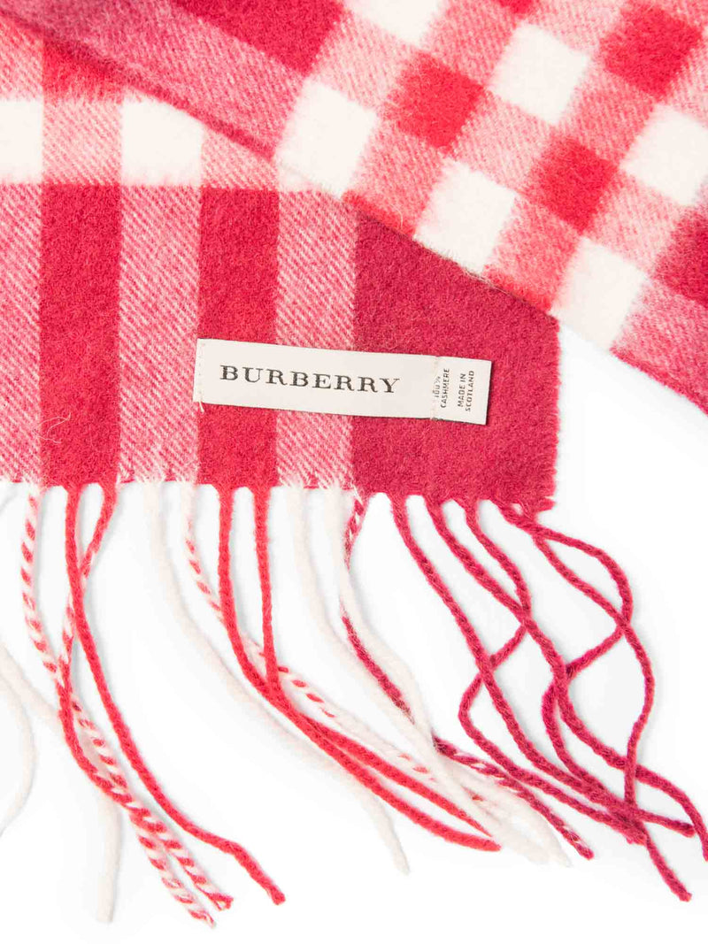 Burberry Cashmere House Check Narrow Scarf Red-designer resale