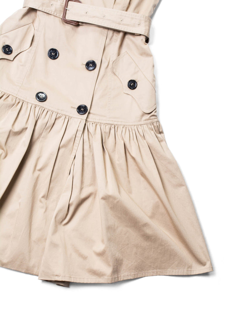 Burberry Cotton Belted Trench A-line Dress Beige-designer resale
