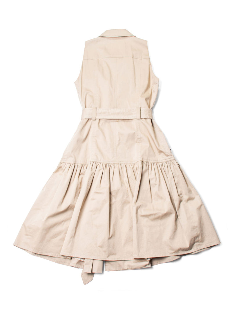 Burberry Cotton Belted Trench A-line Dress Beige-designer resale