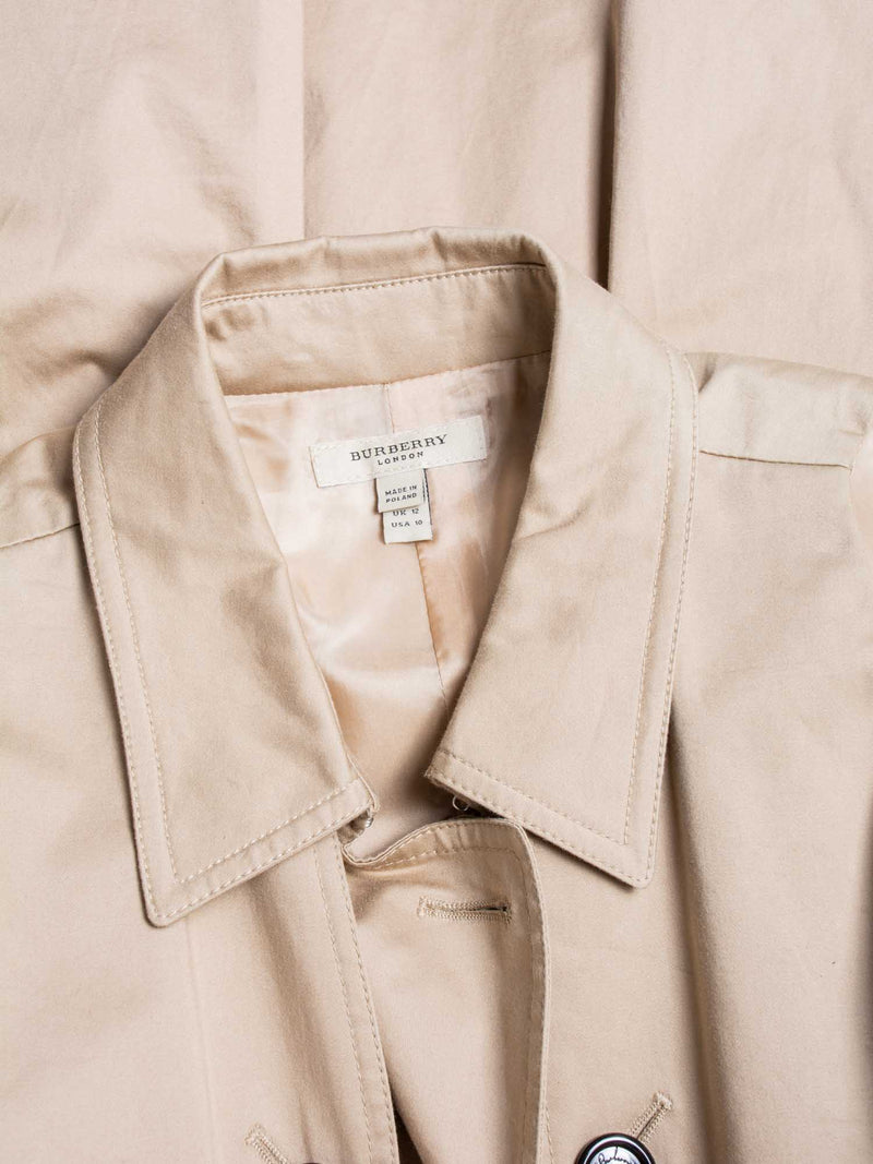 Burberry Cotton Belted Trench A-line Dress Beige Burberry Cotton Belted Trench A-line Dress Beige