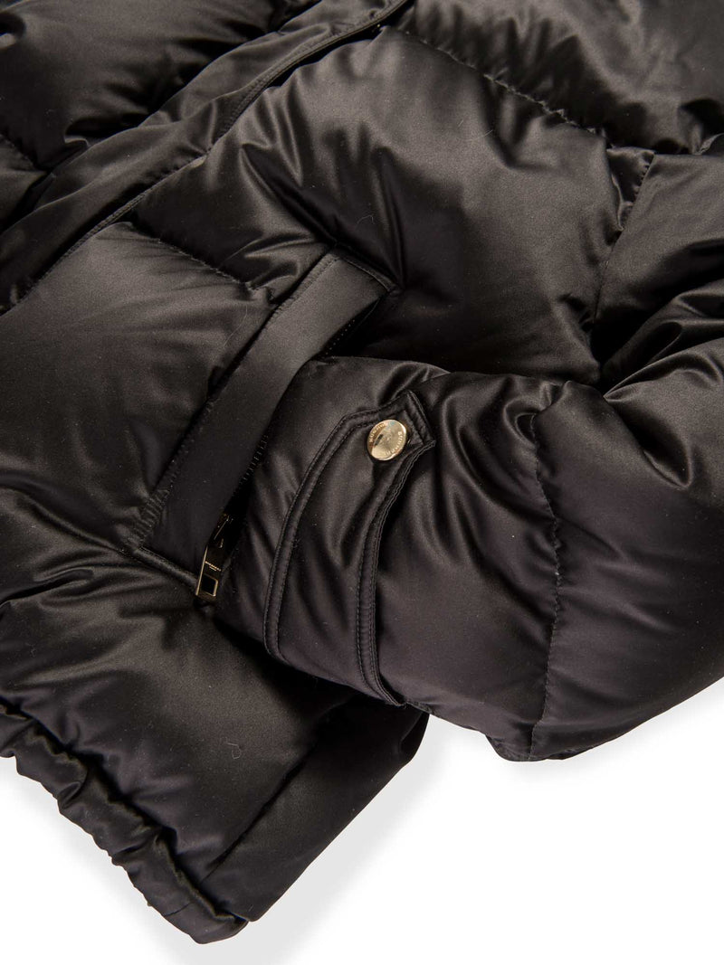 Burberry Fur Collar Oversized Puffer Down Jacket Black-designer resale