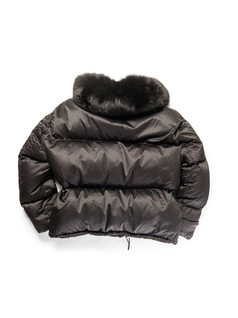 Burberry Fur Collar Oversized Puffer Down Jacket Black-designer resale