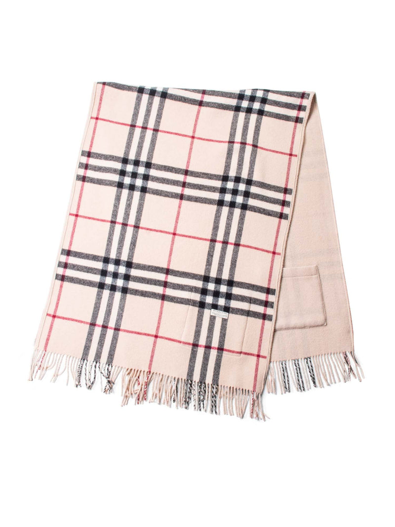 Burberry House Check Reversible Wool Poncho Beige-designer resale