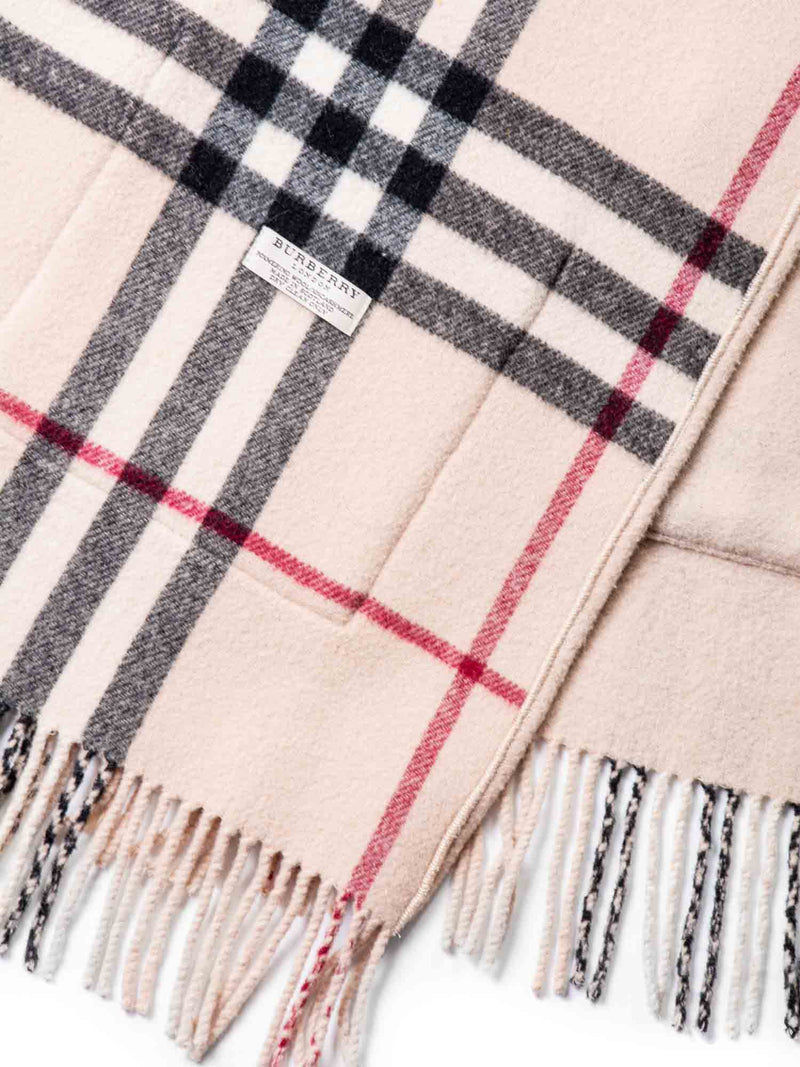 Burberry House Check Reversible Wool Poncho Beige-designer resale