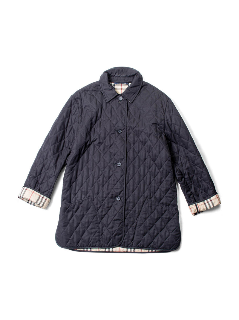 Burberry Logo Nova Check Quilted Jacket Black Beige