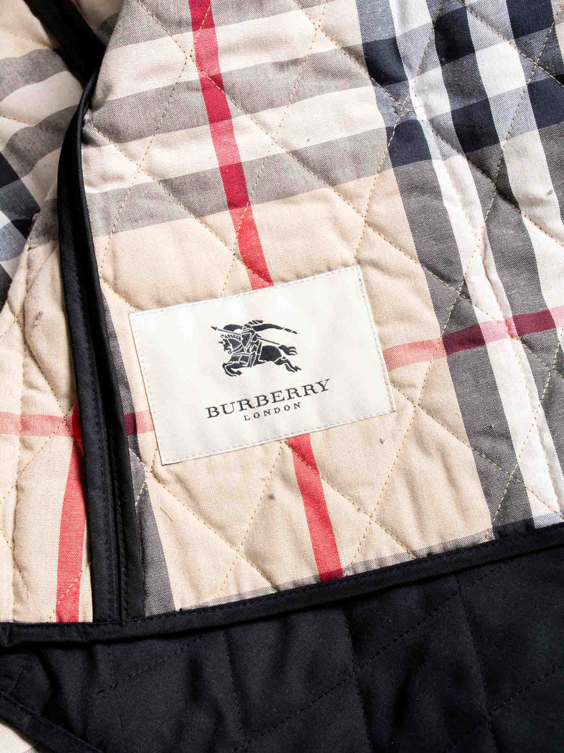 Burberry Logo Quilted Nova Check Buckle Jacket Black-designer resale
