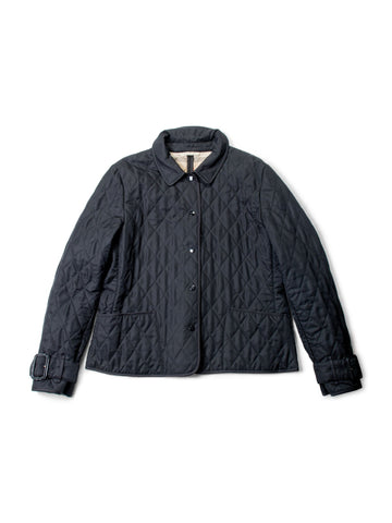 Burberry Logo Quilted Nova Check Buckle Jacket Black-designer resale