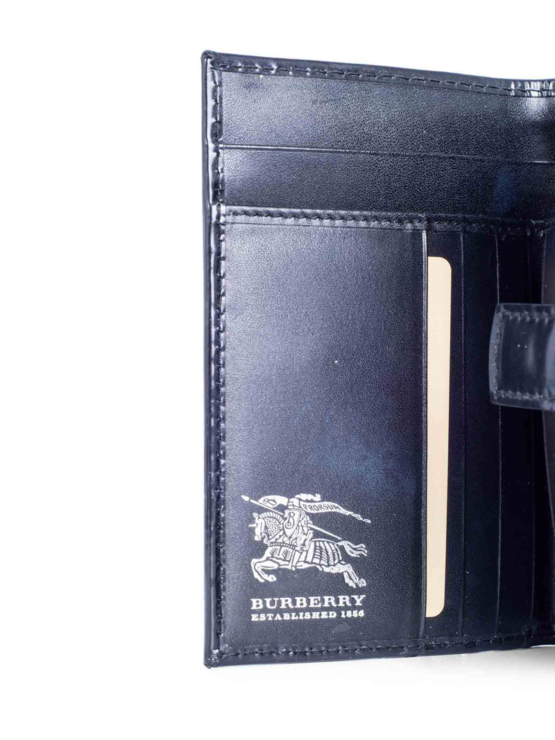 Burberry Nova Check Leather Buckle Wallet Beige Black Silver-designer resale