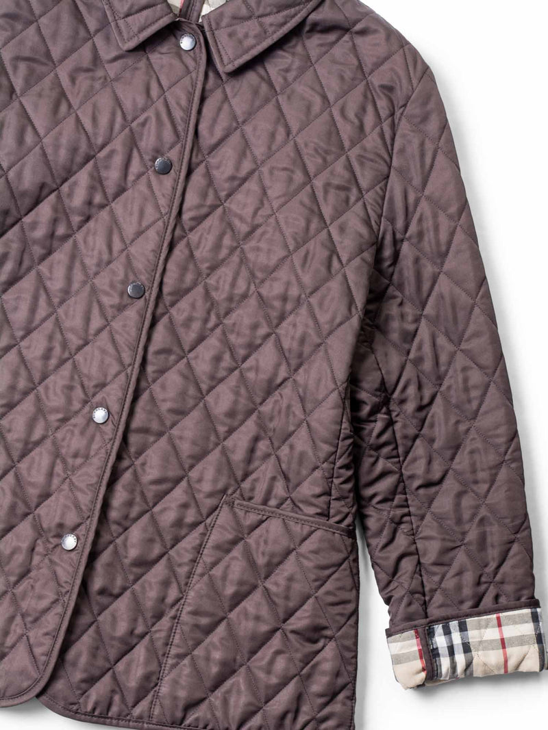 Burberry Nova Check Quilted Fitted Jacket Brown-designer resale