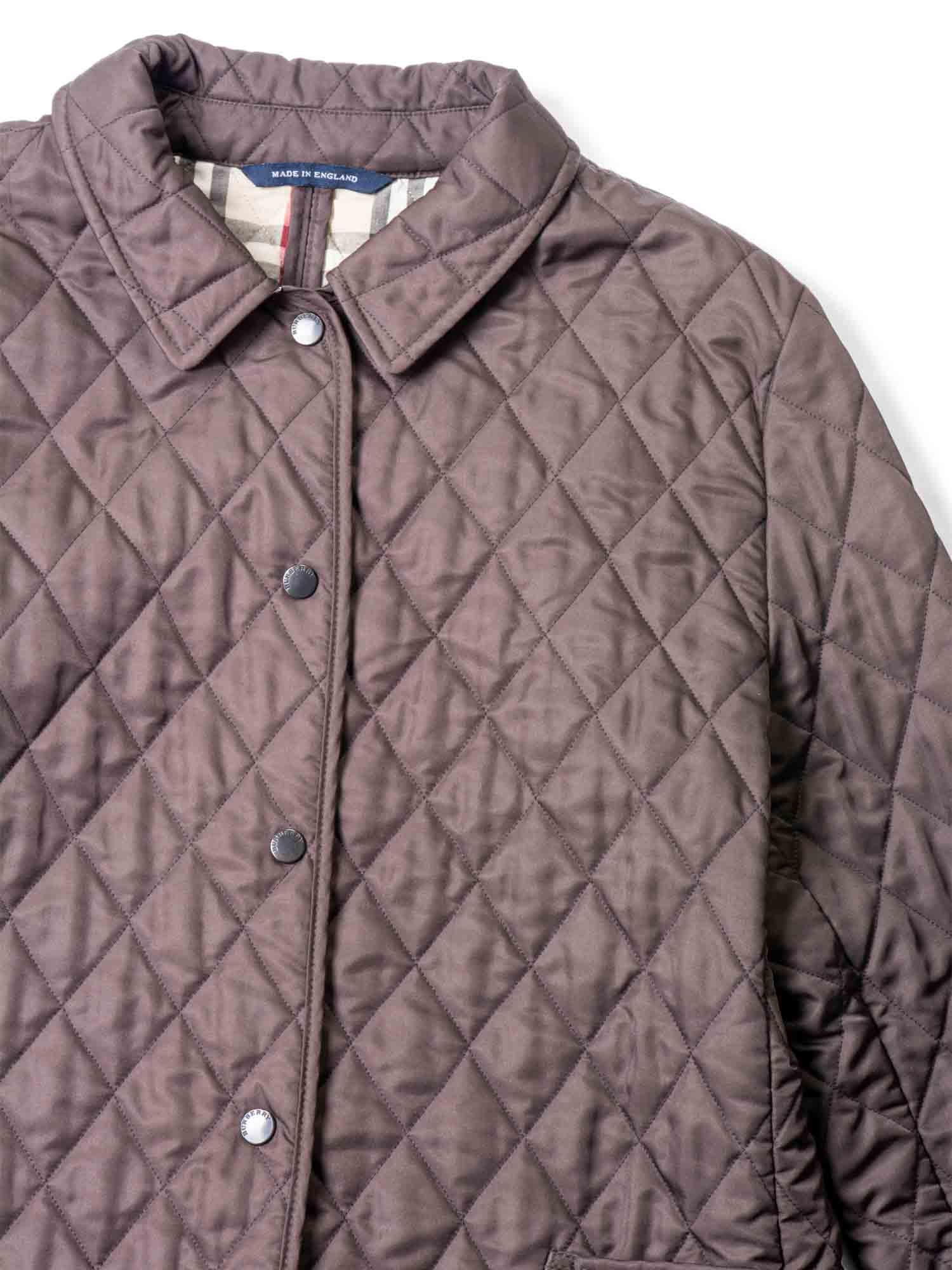 Burberry Nova Check Quilted Fitted Jacket Brown