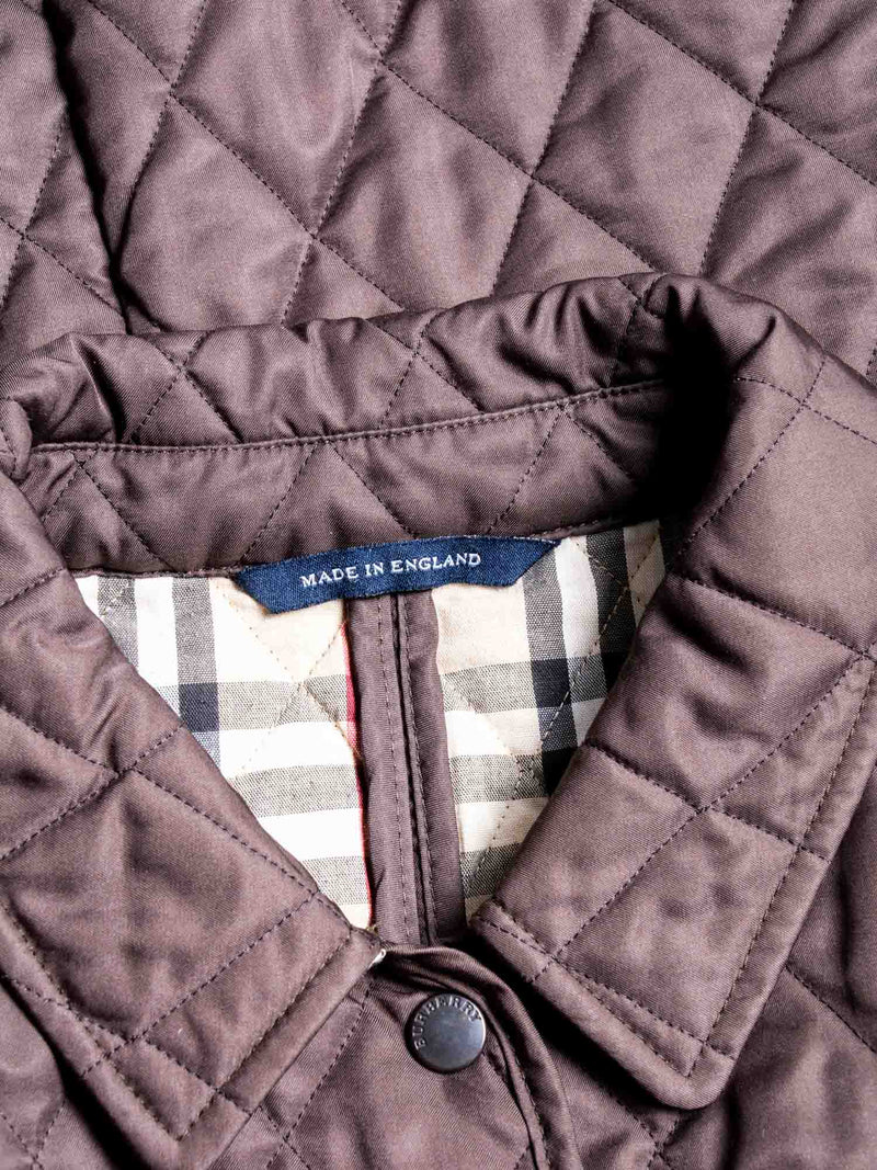 Burberry Nova Check Quilted Fitted Jacket Brown-designer resale