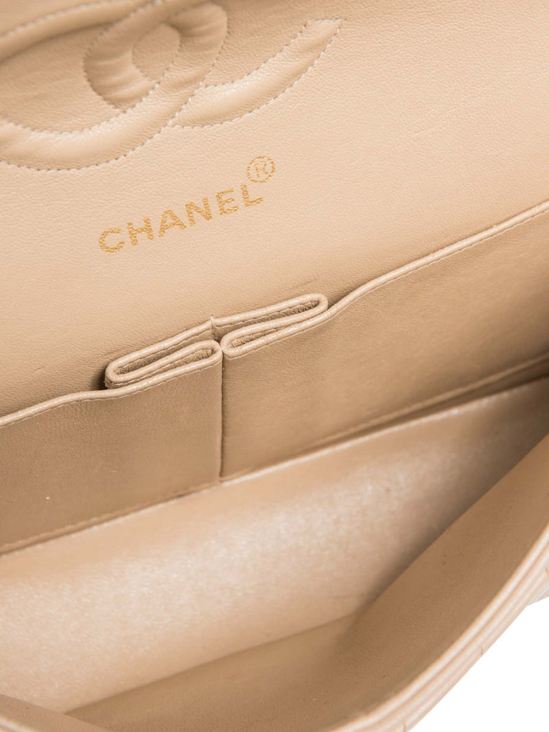 Chanel Classic Handbag Grained Calfskin & Gold-Tone Metal Beige