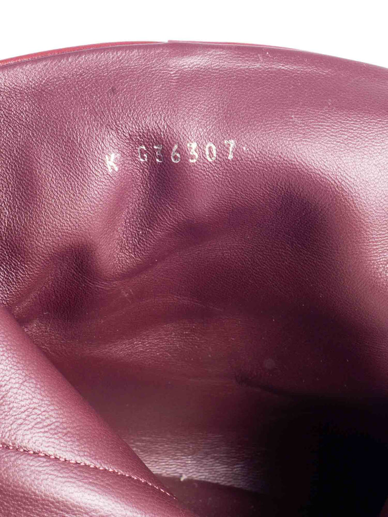 CHANEL CC Logo Cap Toe Booties Burgundy-designer resale