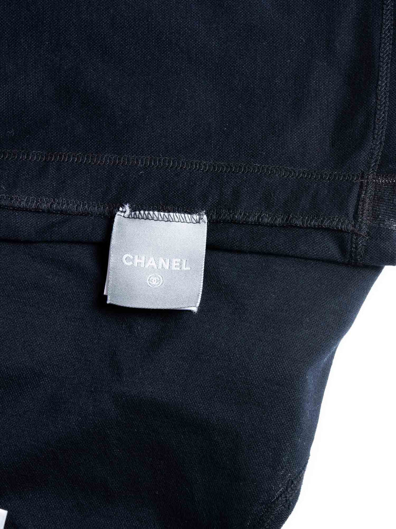 CHANEL CC Logo Cotton Sleeveless Tank Top Black-designer resale