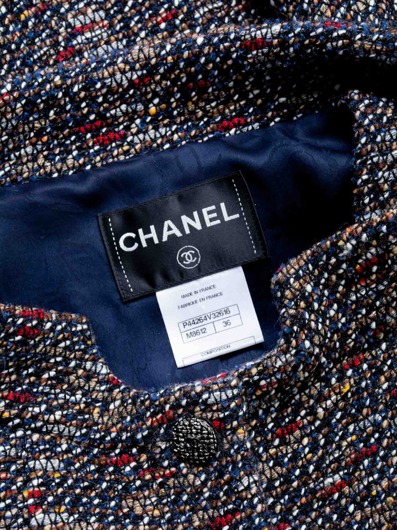 CHANEL CC Logo Fantasy Tweed Regal Fitted Jacket Brown-designer resale