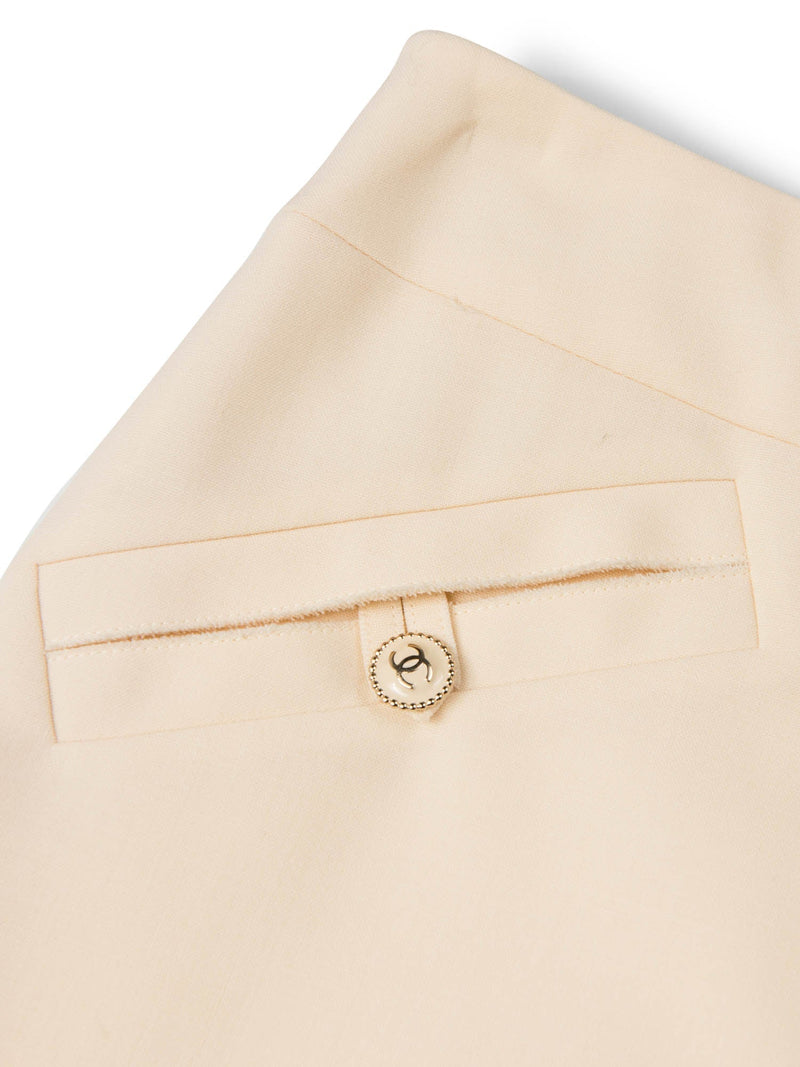 CHANEL CC Logo Front Pocket Mini Skirt Ivory-designer resale