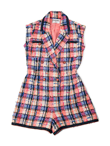 CHANEL CC Logo Lesage Tweed Jumpsuit Multicolor-designer resale