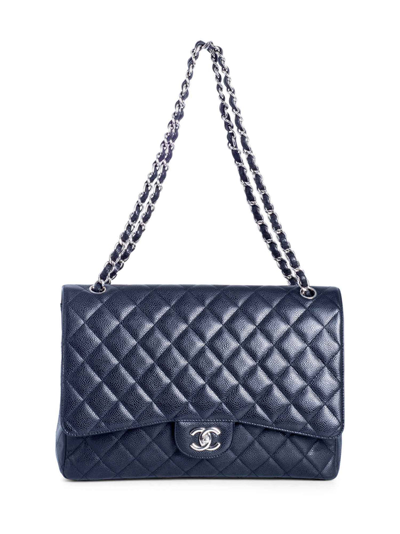 Chanel Blue Quilted Caviar Leather Mini Square Classic Flap Bag at 1stDibs