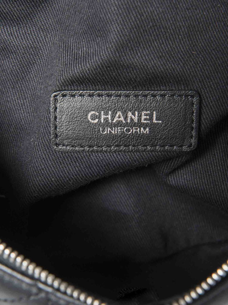 CHANEL CC Logo Quilted Leather Belt Bag Black-designer resale