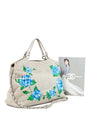 CHANEL CC Logo Quilted Leather Hydrangea Shopper Bag Gray