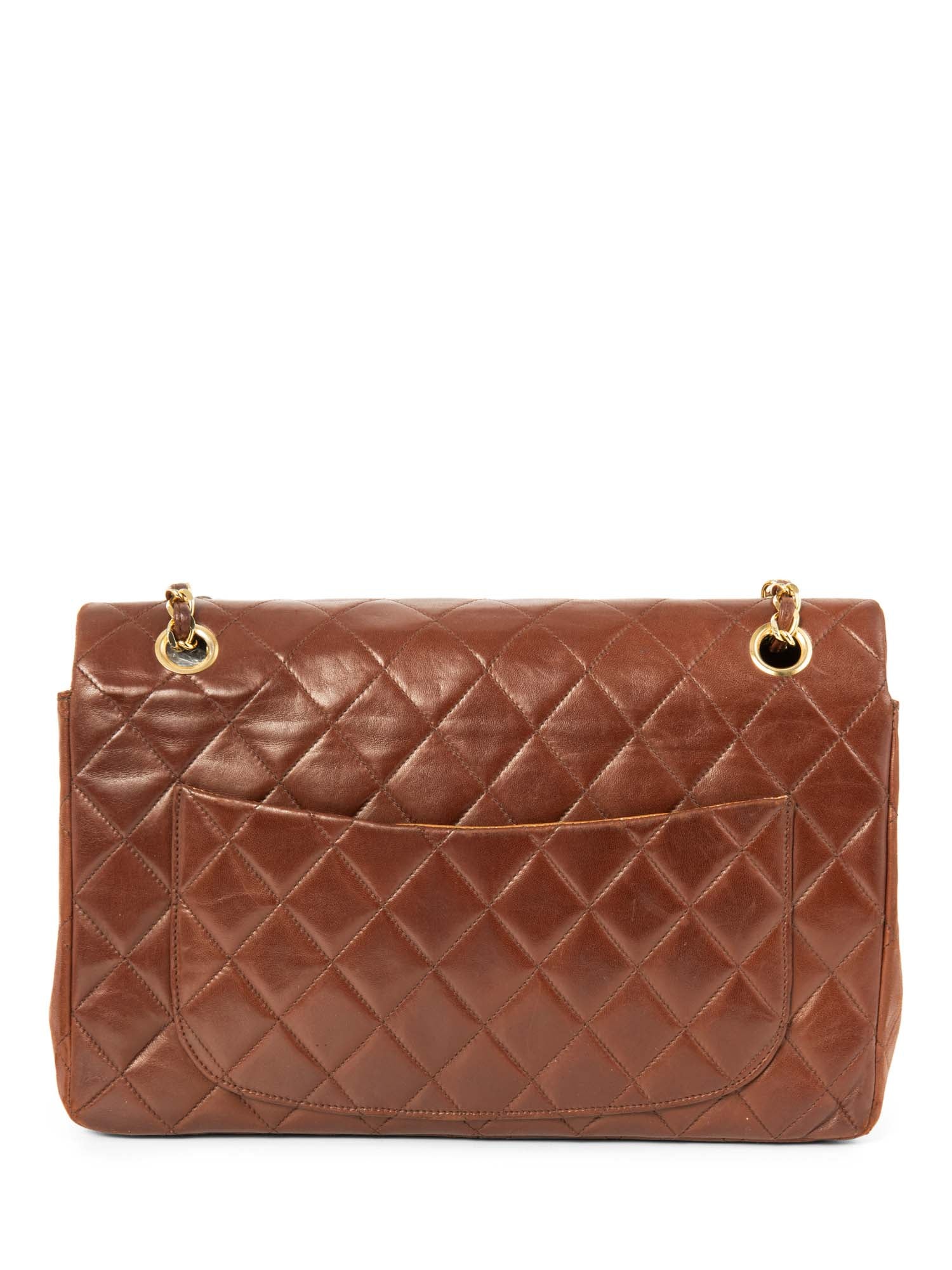 CHANEL CC Logo Quilted Leather Flap Messenger Bag Peach Beige