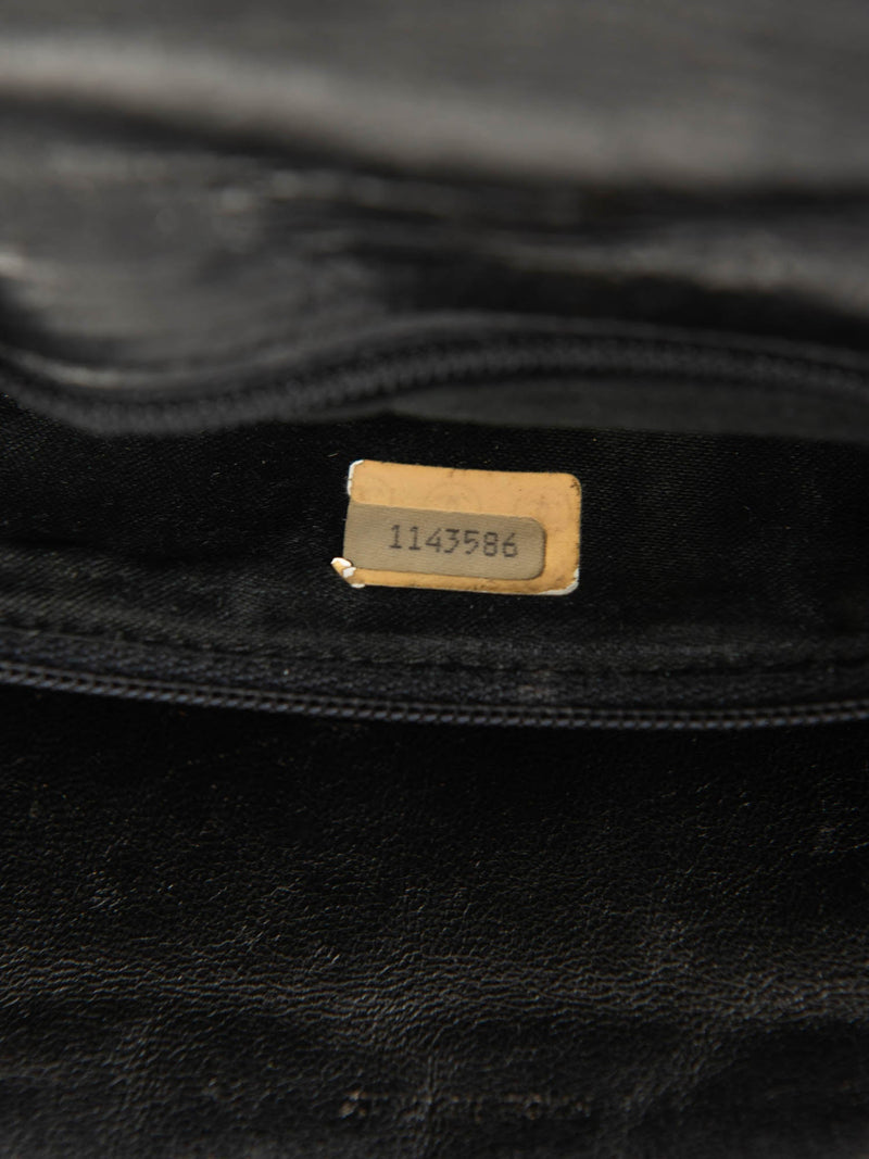 CHANEL CC Logo Quilted Leather Messenger Bag Black Gold-designer resale