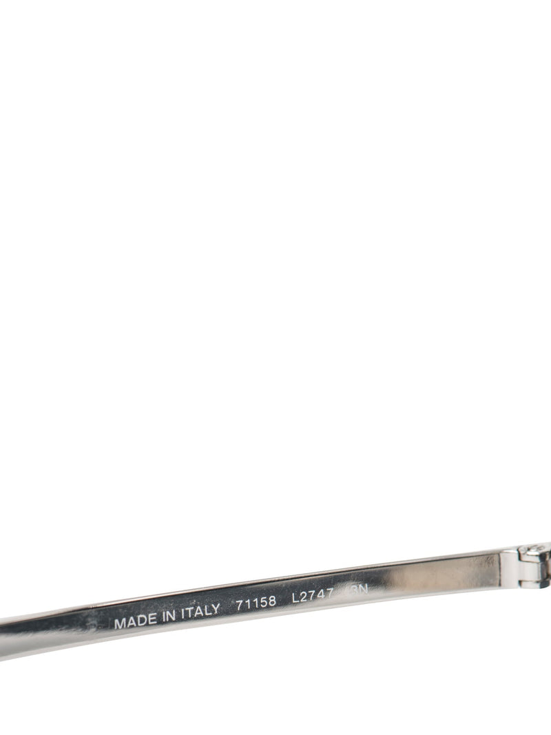 CHANEL CC Logo Runway Aviator Sunglasses Silver-designer resale