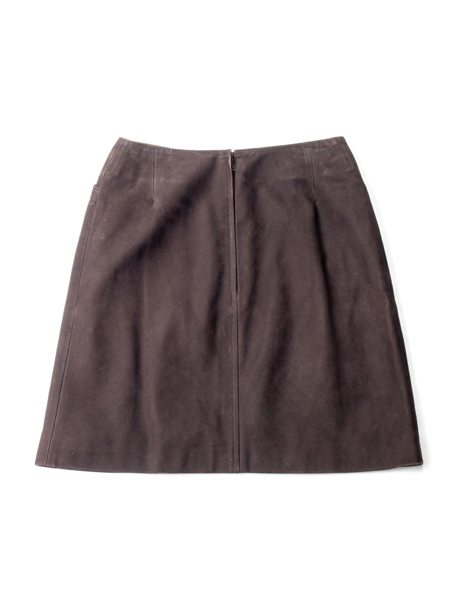 Chanel Boutique Chocolate Brown Leather Skirt