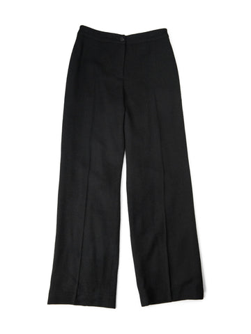 CHANEL CC Logo Tweed Wool Wide Leg Pants Black-designer resale
