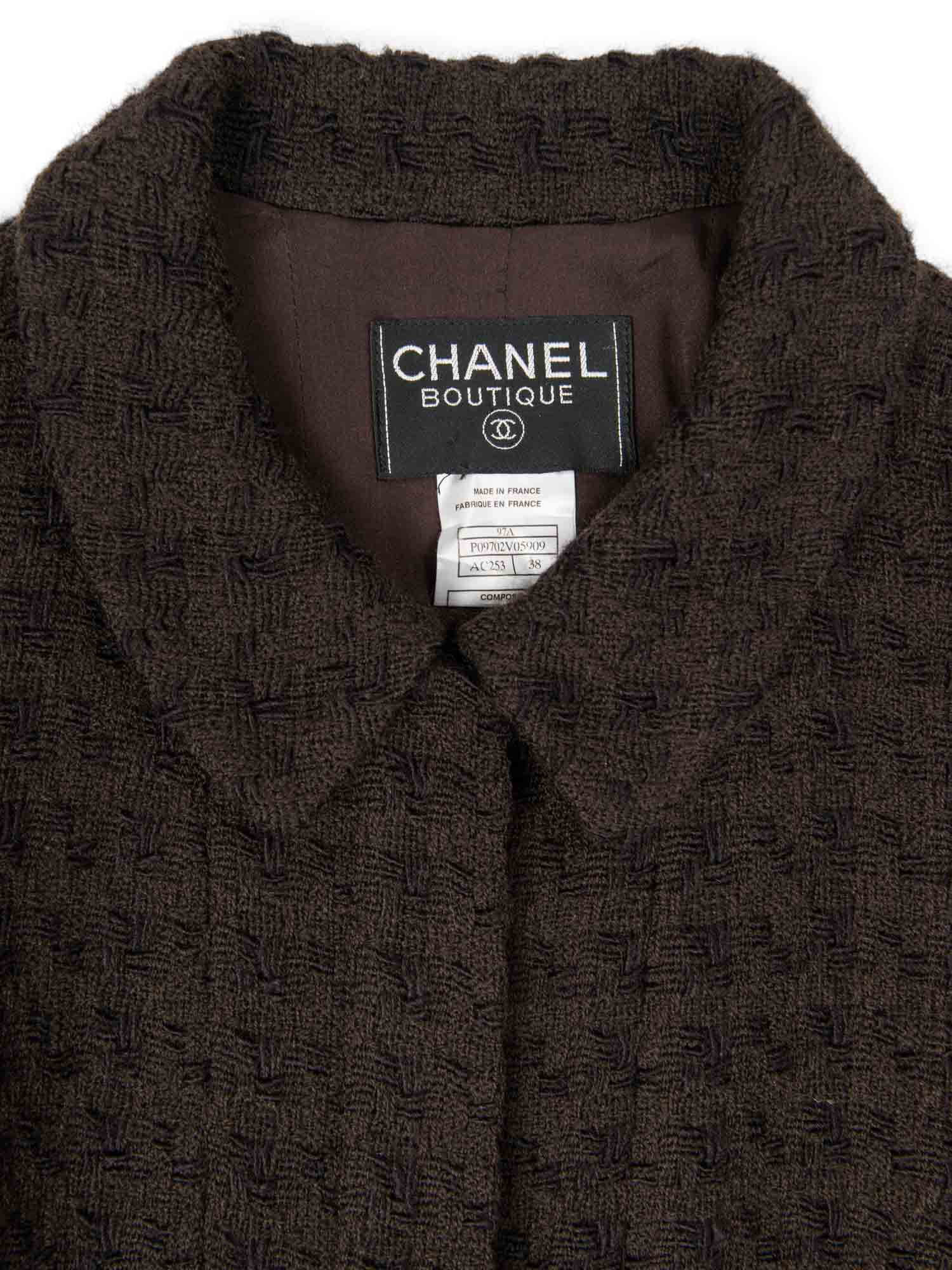 CHANEL COCO Mark Tweed Zip-up Jacket Lace Camellia  P38178W04478 White x black 46