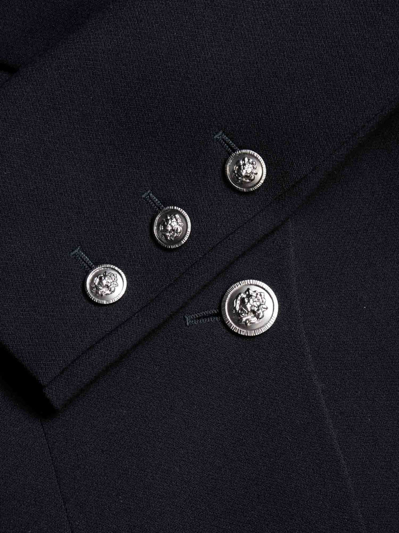 CHANEL CC Logo Wool Tweed Fitted Jacket Black