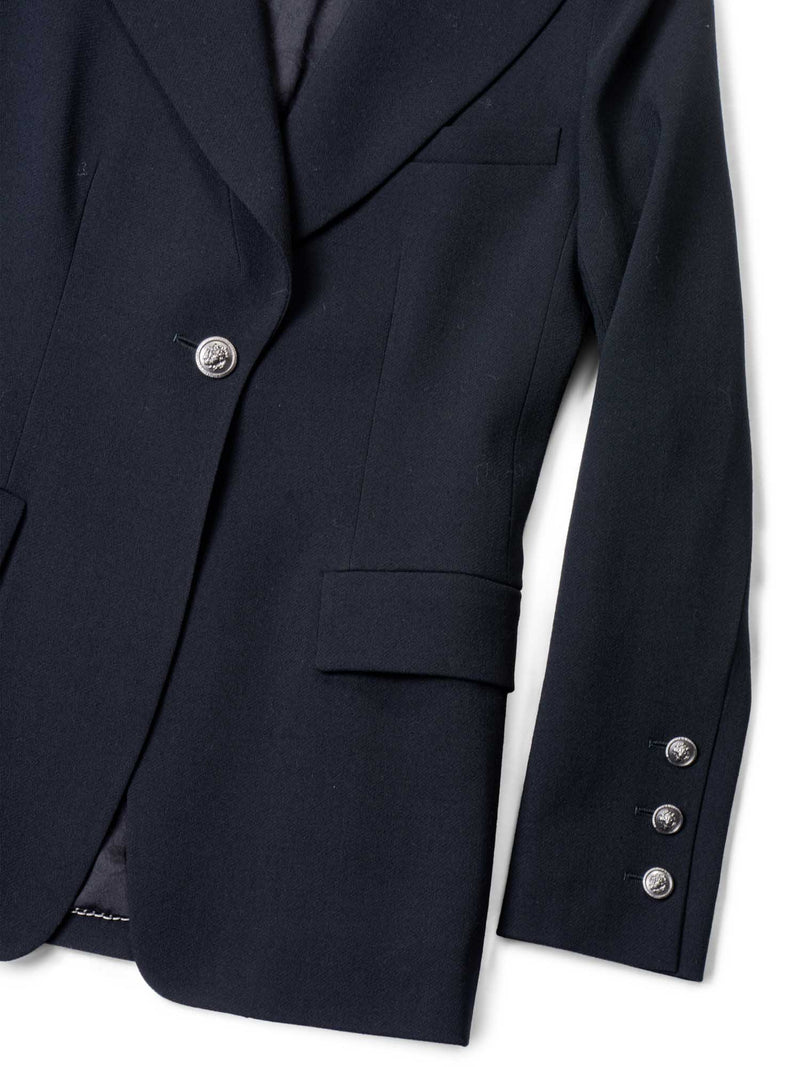 CHANEL CC Logo Wool Tweed Fitted Jacket Black-designer resale