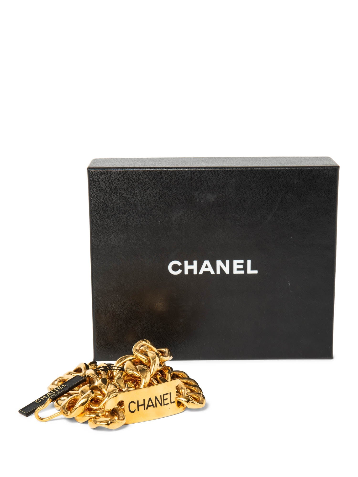 CHANEL Logo 24K Gold Plated Chunky Chain Belt