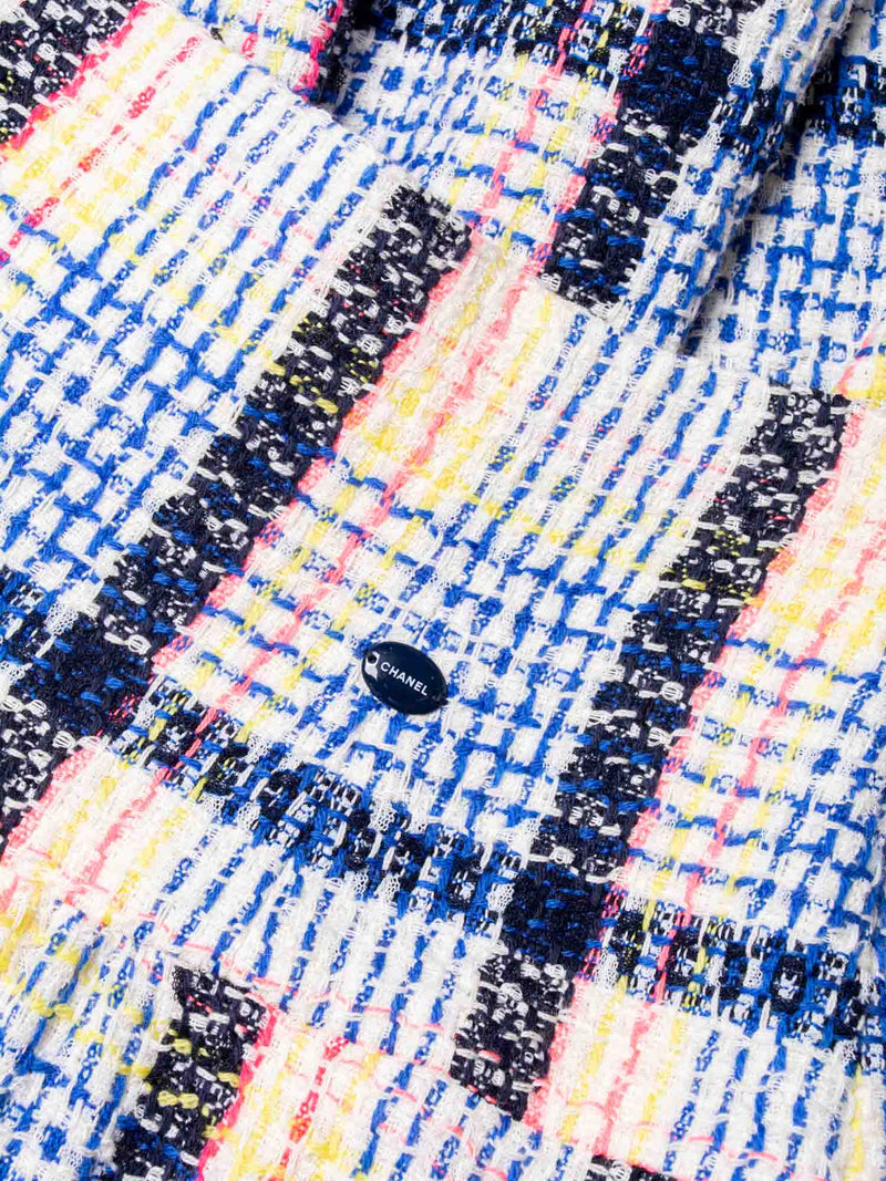CHANEL Logo Fantasy Tweed Fringe High Waisted Skirt Multicolor-designer resale