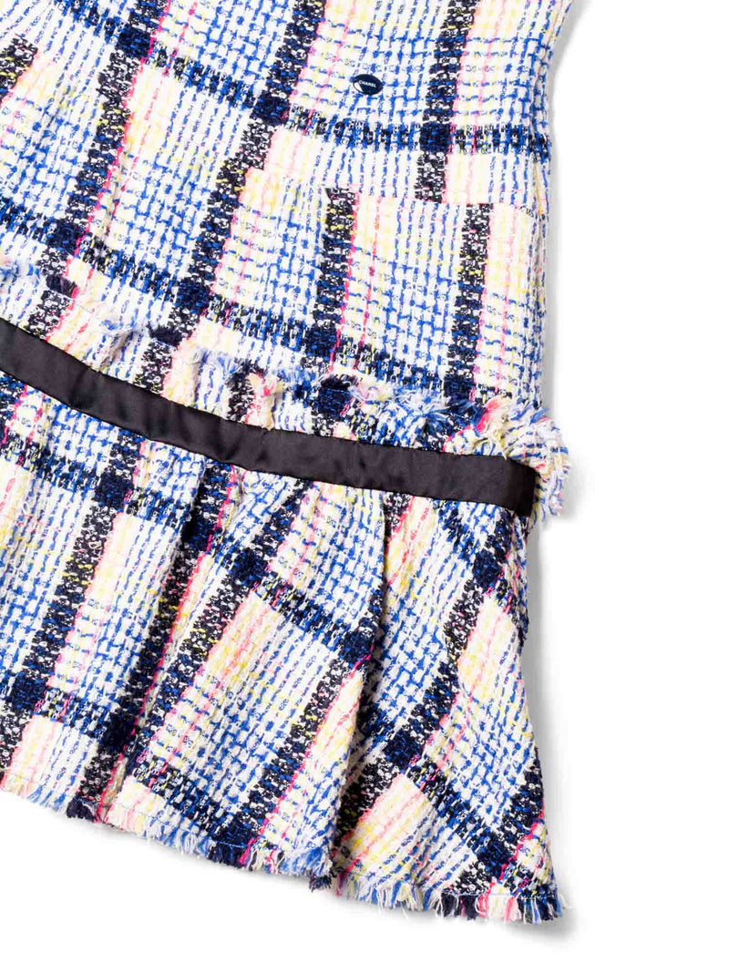 CHANEL Logo Fantasy Tweed Fringe High Waisted Skirt Multicolor-designer resale