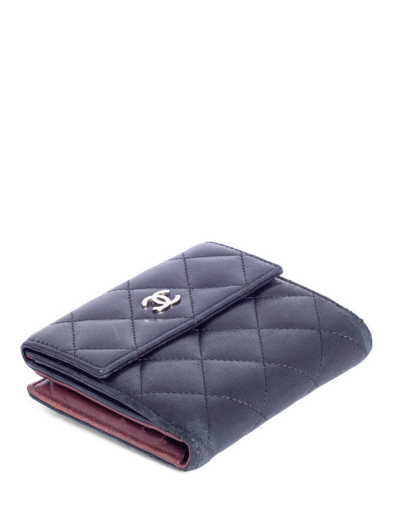 Chanel Black Quilted Lambskin Wallet on Chain Woc Brushed Gold and Silver Hardware (Very Good), Womens Handbag