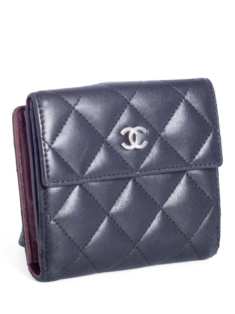 Chanel Wallet Classic Flap Quilted Black Lambskin Mini Wallet Card Holder