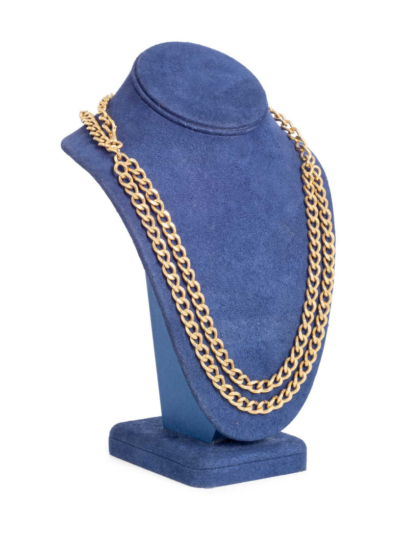 CHANEL Vintage Chain Belt Necklace Gold-designer resale