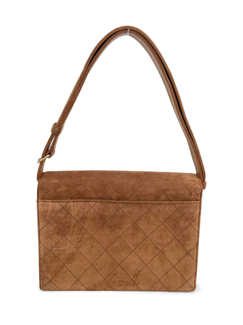 Chanel Vintage Front Pocket Quilted Tote - Brown Shoulder Bags