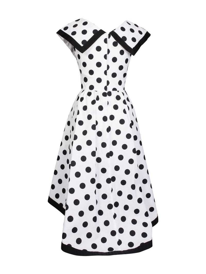CODO Vintage Refashioned Cotton Polka Dot A-Line Dress Black White CODO Vintage Refashioned Cotton Polka Dot A-Line Dress Black White