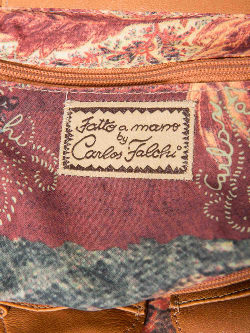 Carlos Falchi Genuine Crocodile Shopper Bag Brown-designer resale
