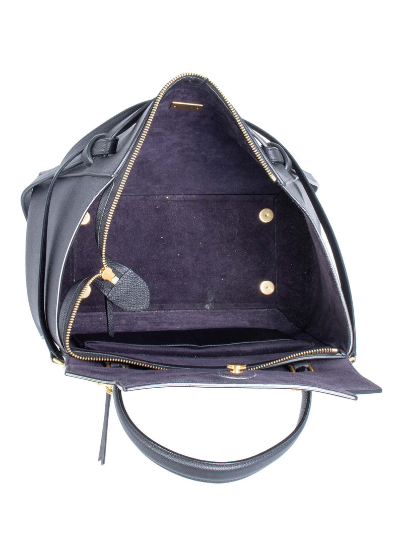 Celine Logo Grainy Leather Belt Bag Black-designer resale
